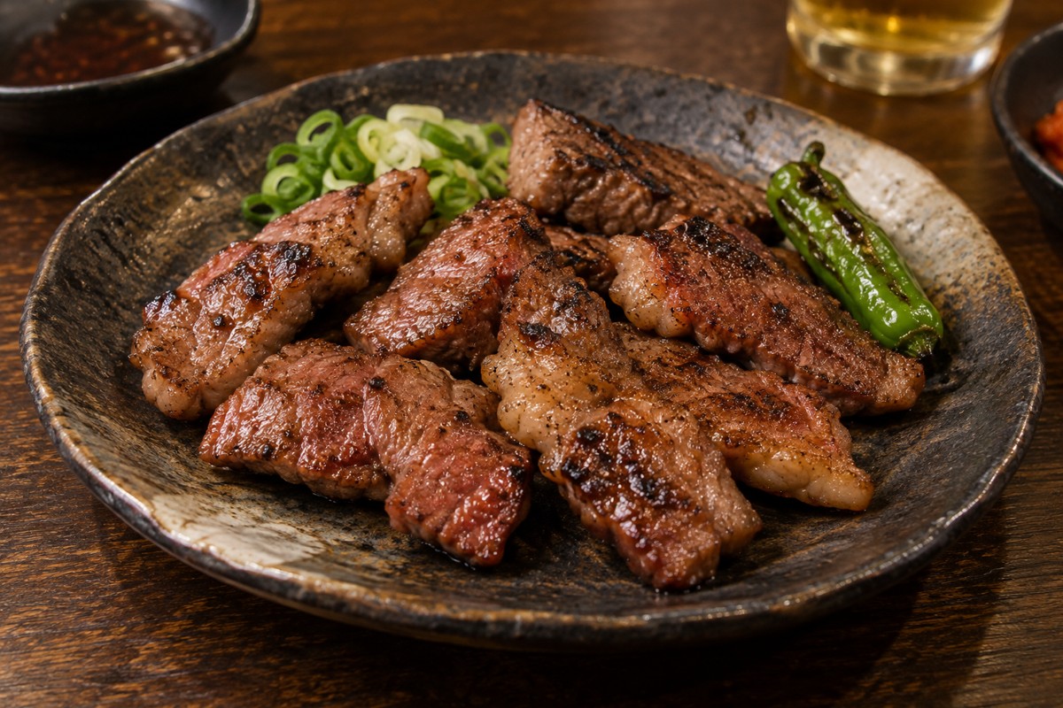 香ばしく焼き上げた和牛の盛り合わせ